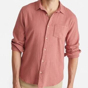 Marine Layer Classic Stretch Selvage Shirt Men’s XXL Red Clay Slub